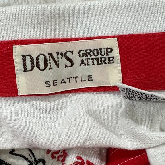 Dons Group Attire Golf Polo Shirt XL Red White Striped Cotton Blend Embroidered - Picture 7 of 8